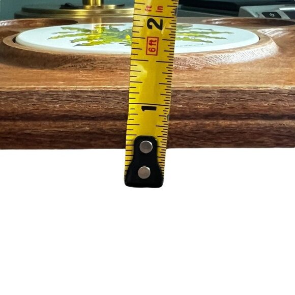 Vintage Goodwood Cheese Cracker Teak Board Tray Flower Inset Charcuterie Japan - Picture 10 of 10